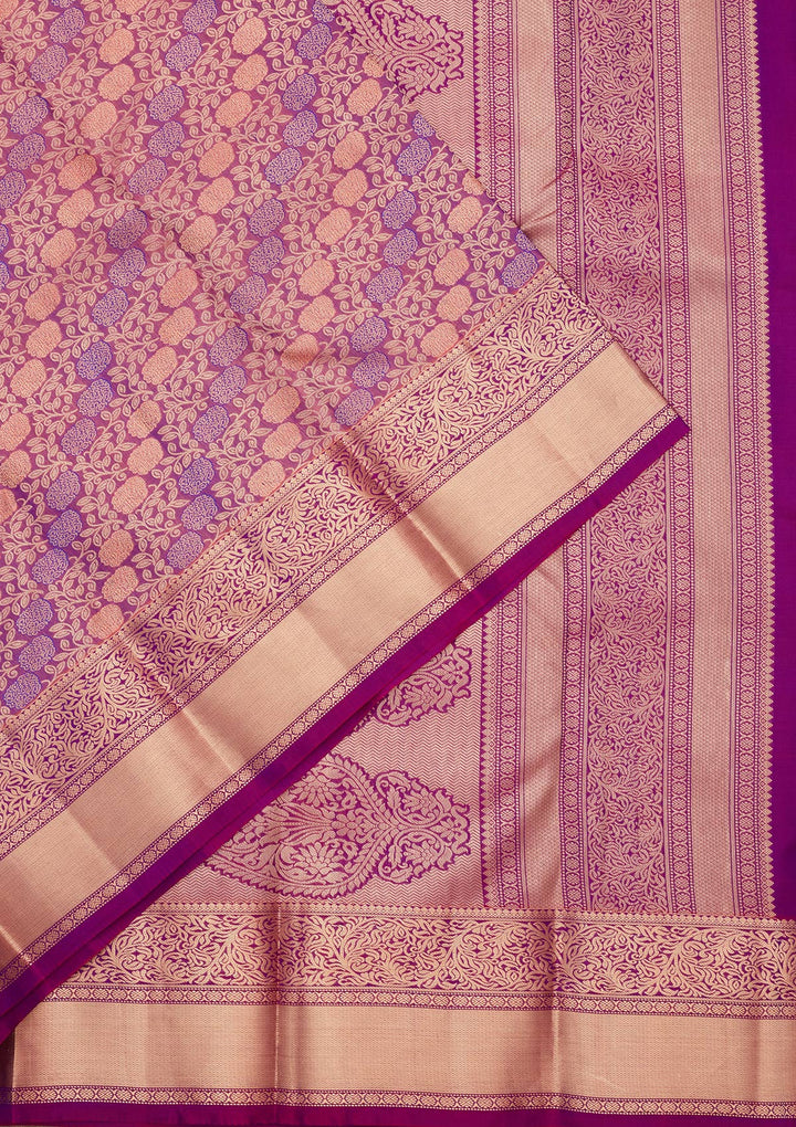 Onion Pink Zariwork Pure Silk Saree