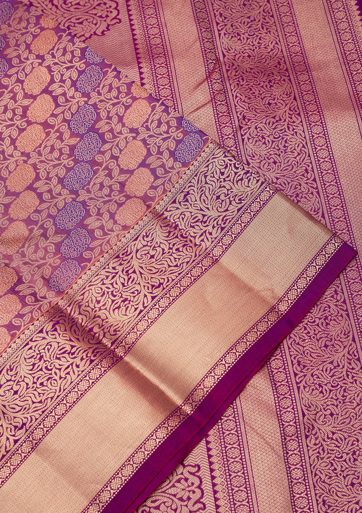 Onion Pink Zariwork Pure Silk Saree