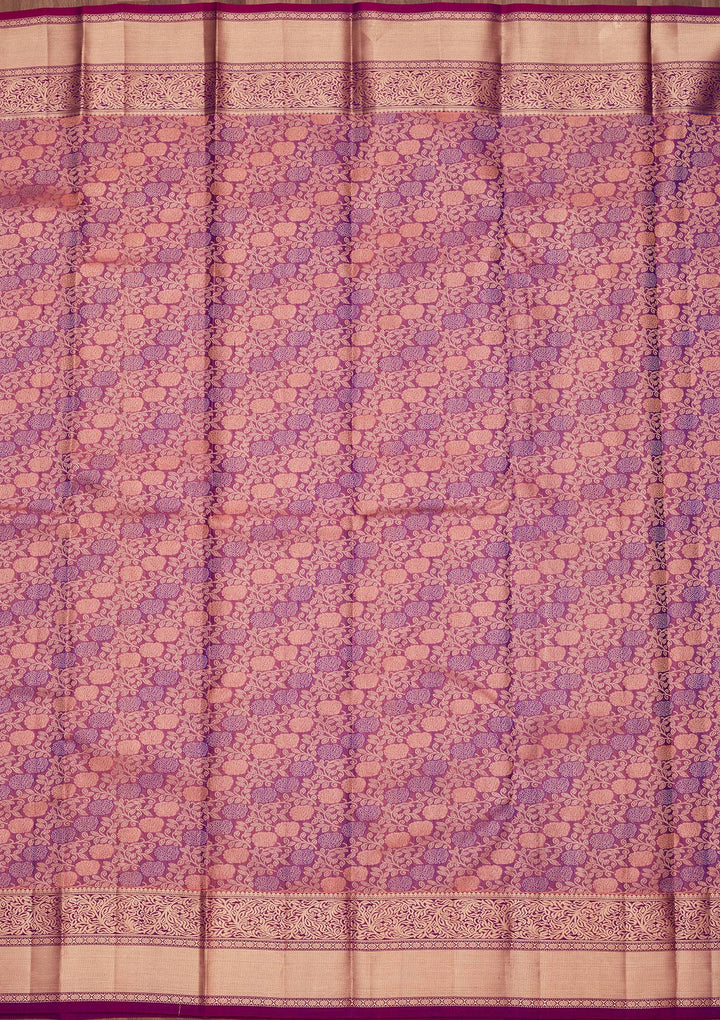 Onion Pink Zariwork Pure Silk Saree