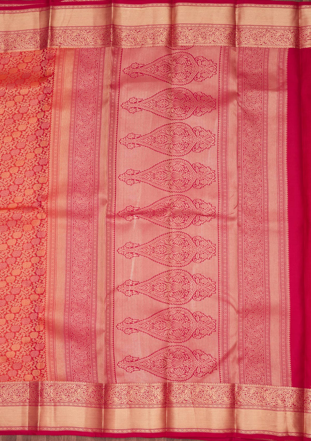 Orange Zariwork Pure Silk Saree
