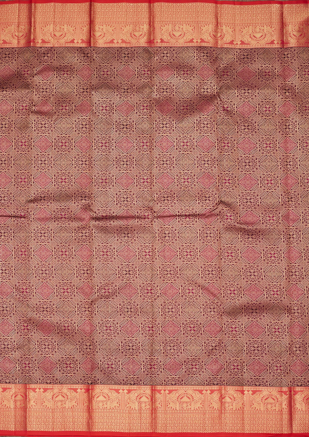 Wine Zariwork Pure Silk Saree