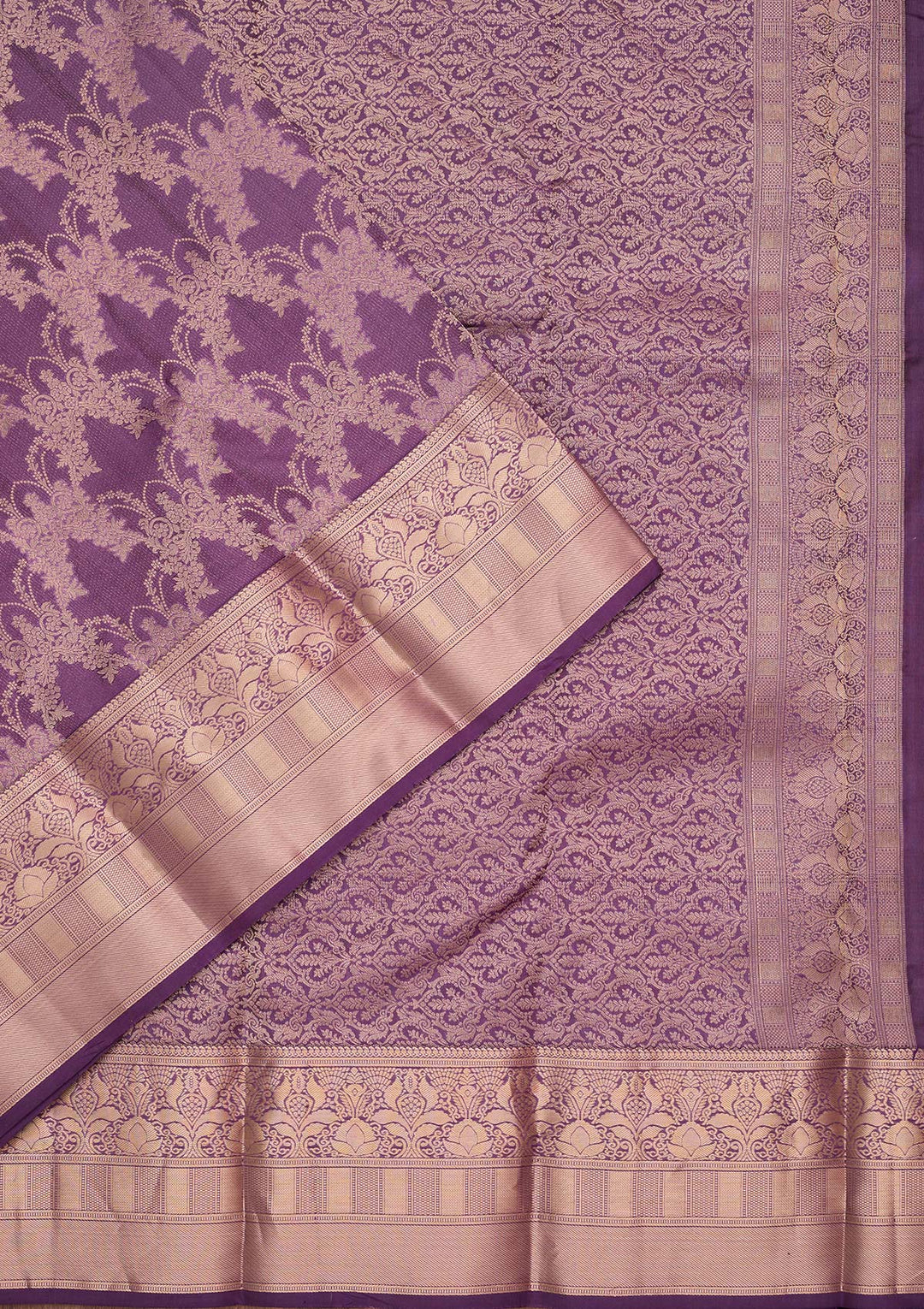 Lavender Zariwork Pure Silk Saree