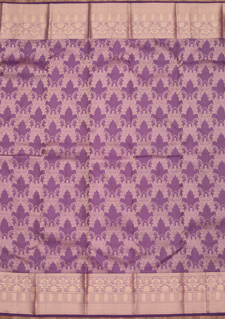 Lavender Zariwork Pure Silk Saree