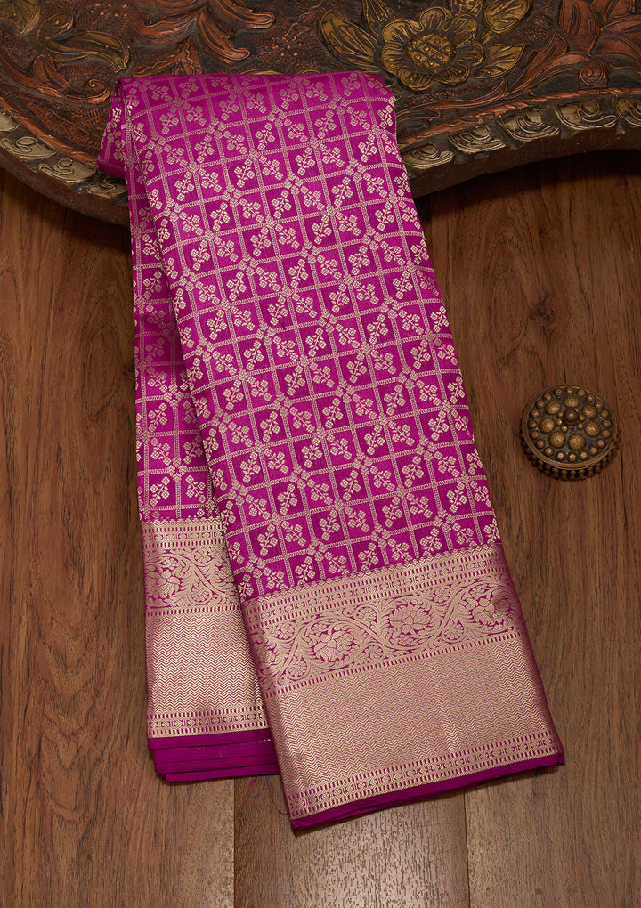 Purple Zariwork Pure Silk Saree