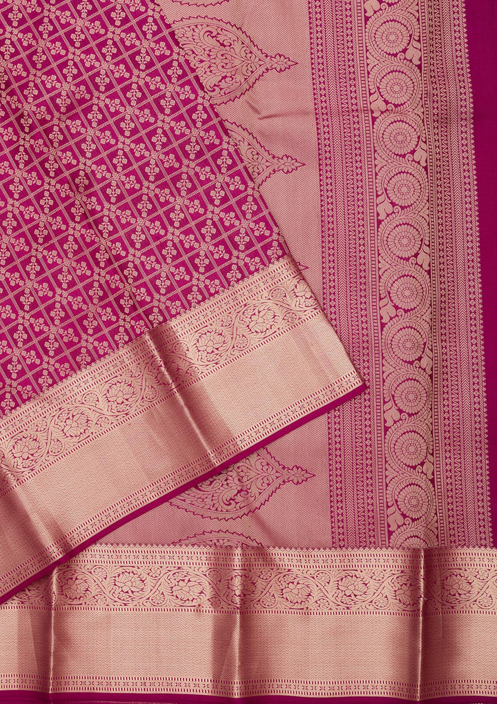 Purple Zariwork Pure Silk Saree