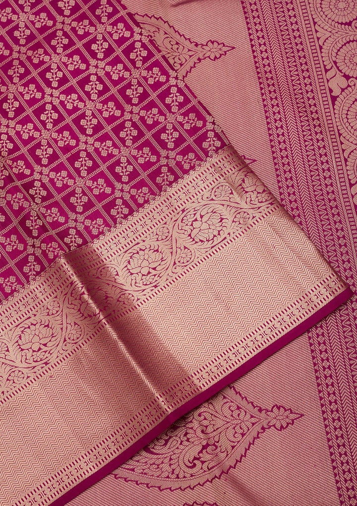 Purple Zariwork Pure Silk Saree