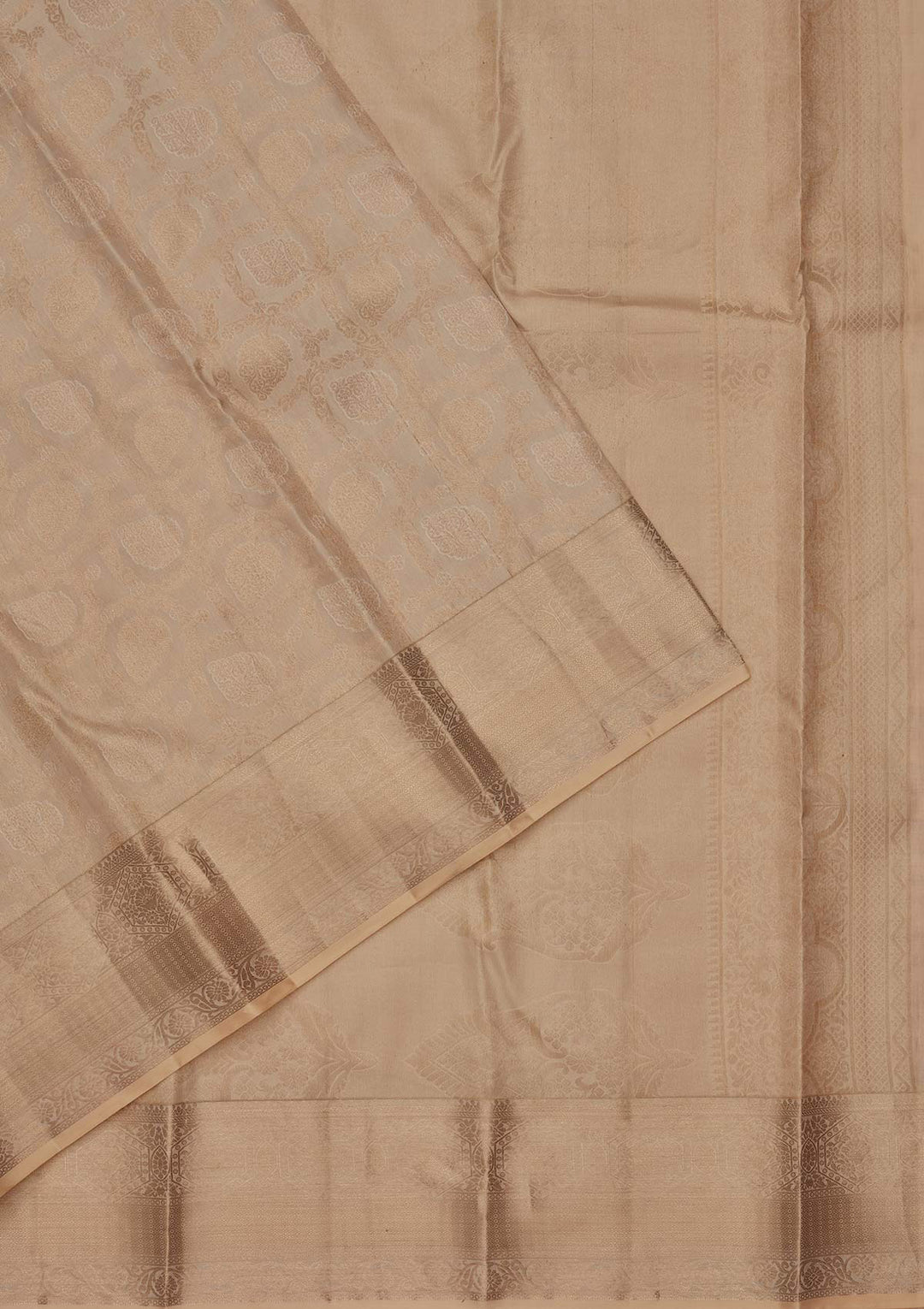 Cream Zariwork Pure Silk Saree