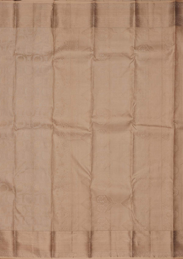 Cream Zariwork Pure Silk Saree