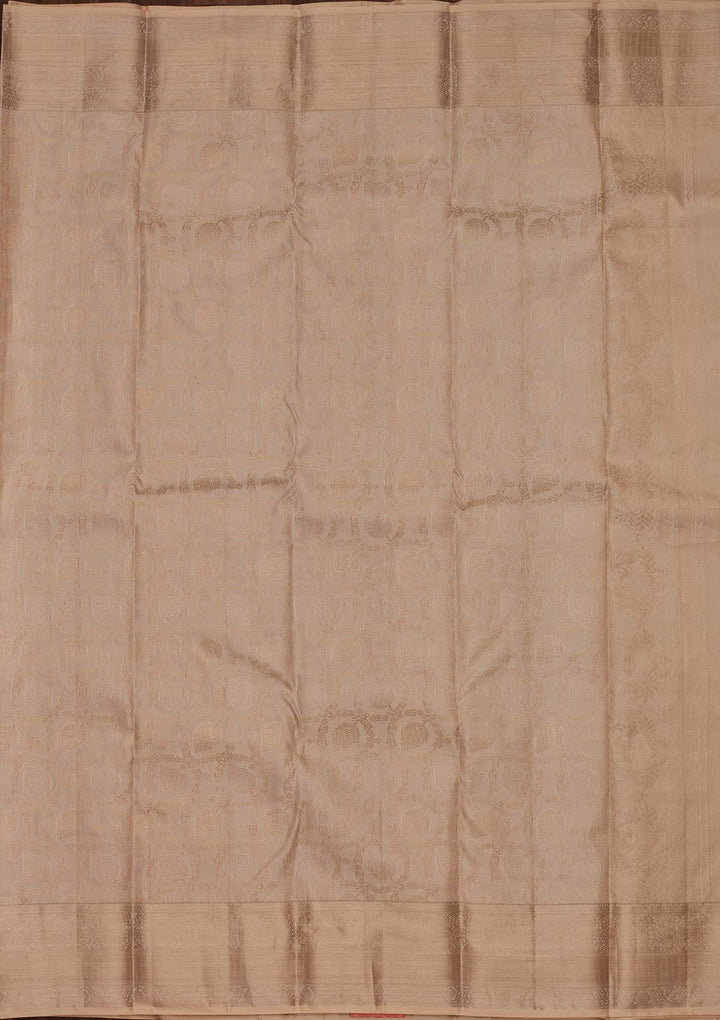 Cream Zariwork Pure Silk Saree