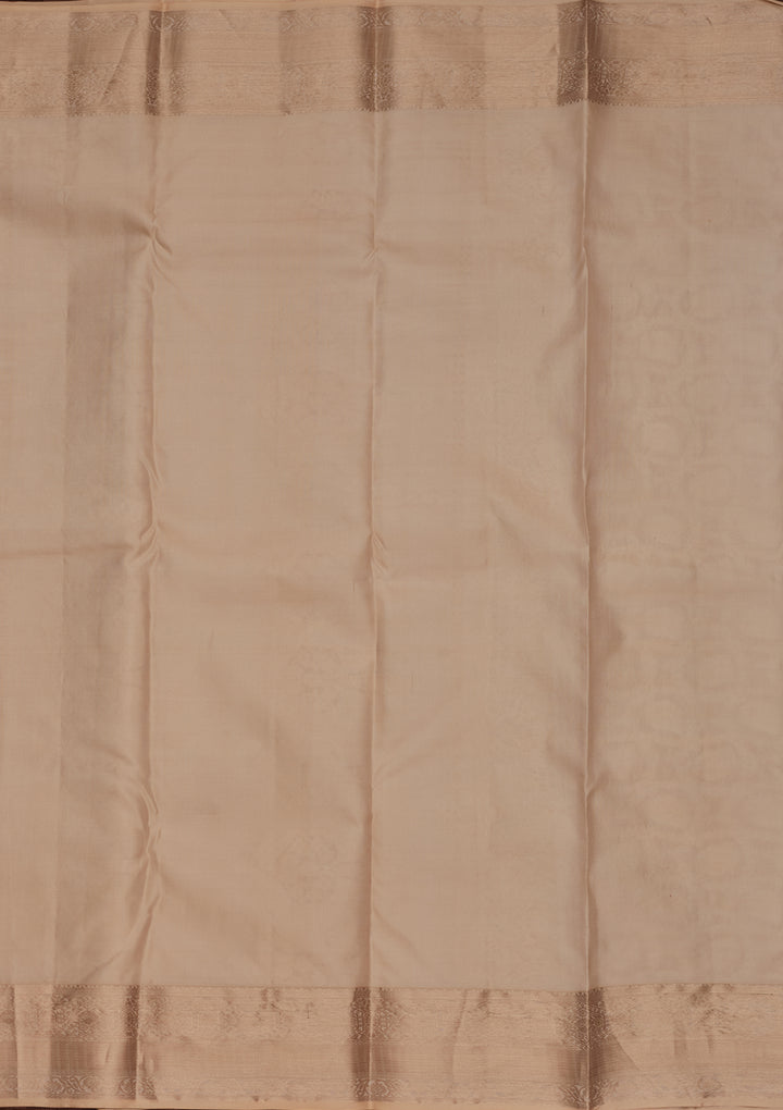 Cream Zariwork Pure Silk Saree