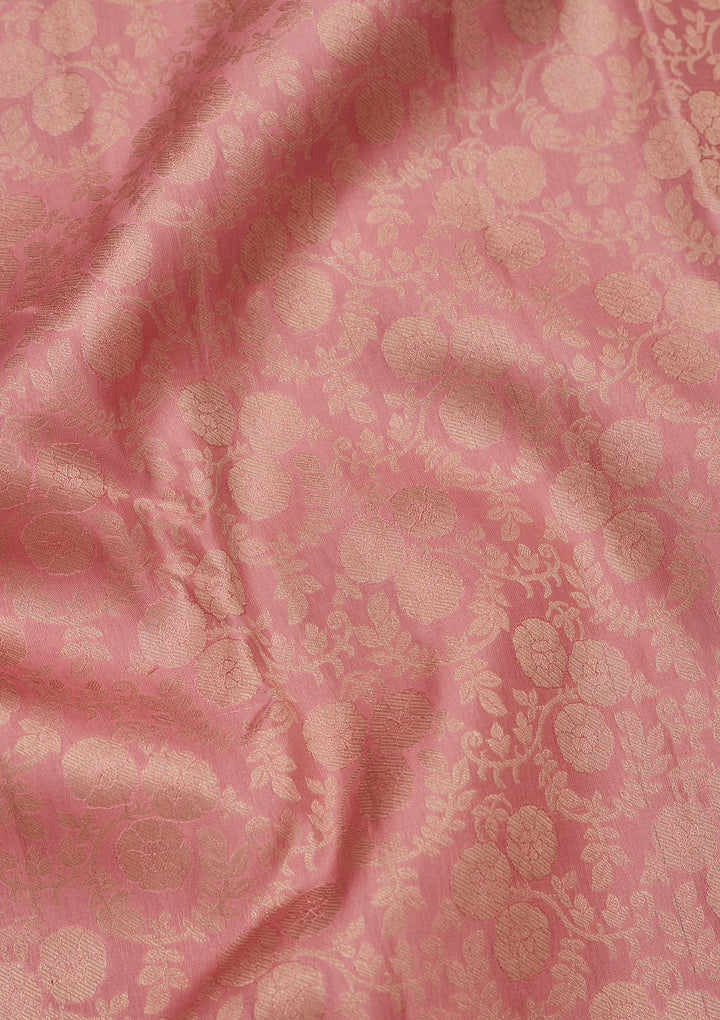 Onion Pink Zariwork Pure Silk Saree