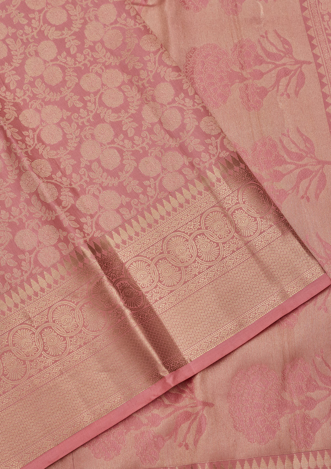 Onion Pink Zariwork Pure Silk Saree