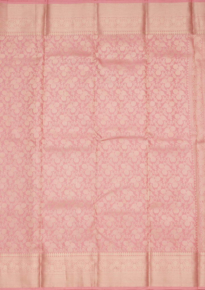 Onion Pink Zariwork Pure Silk Saree