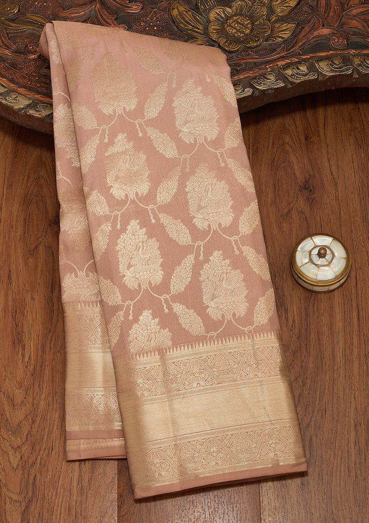 Beige Zariwork Pure Silk Saree