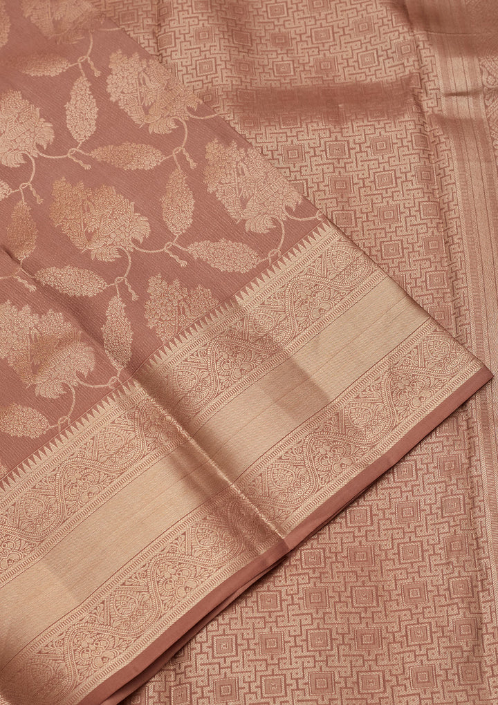 Beige Zariwork Pure Silk Saree