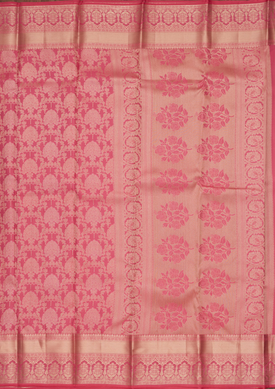 Onion Pink Zariwork Pure Silk Saree