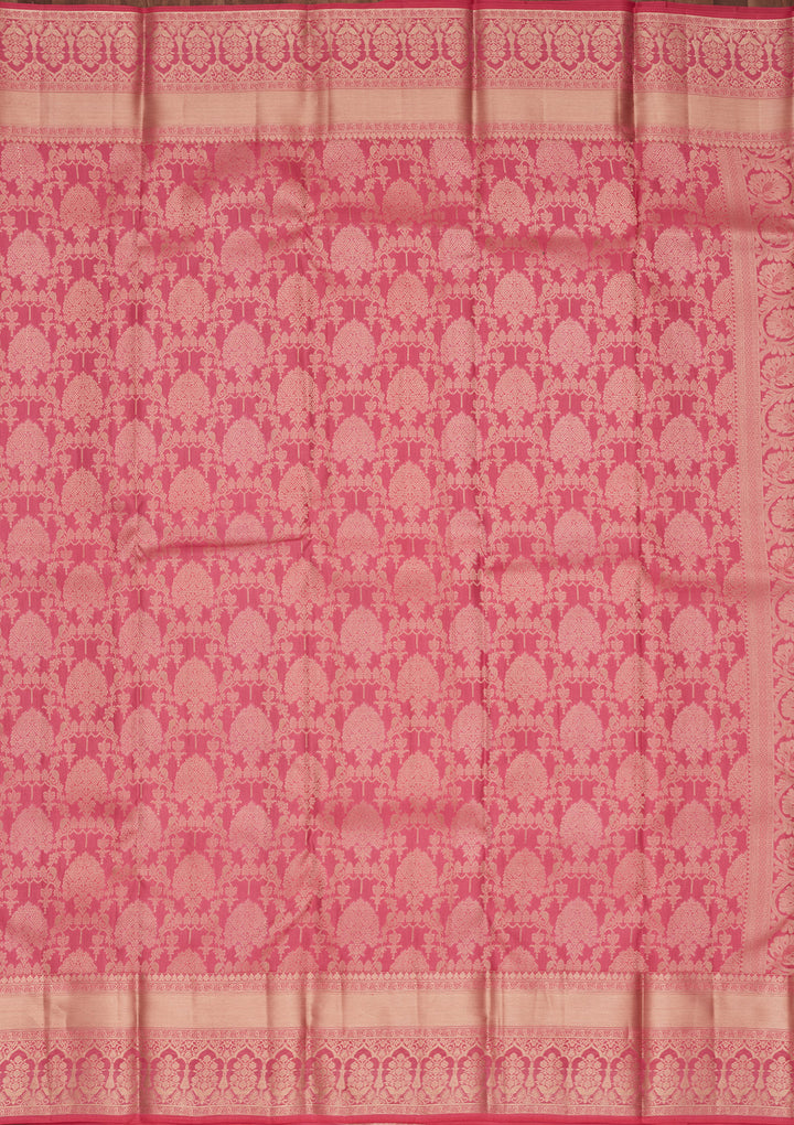 Onion Pink Zariwork Pure Silk Saree