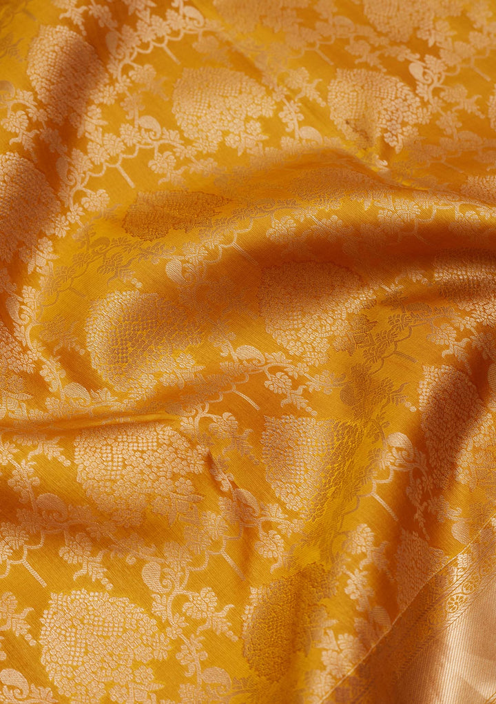 Yellow Zariwork Pure Silk Saree