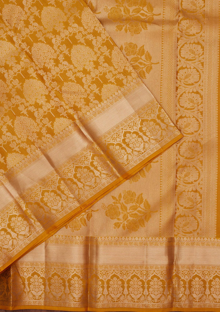 Yellow Zariwork Pure Silk Saree