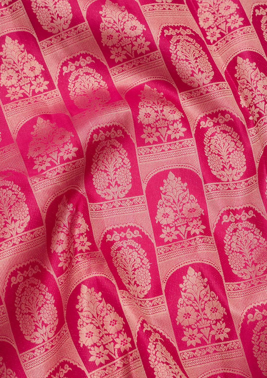 Rani Pink Zariwork Pure Silk Saree