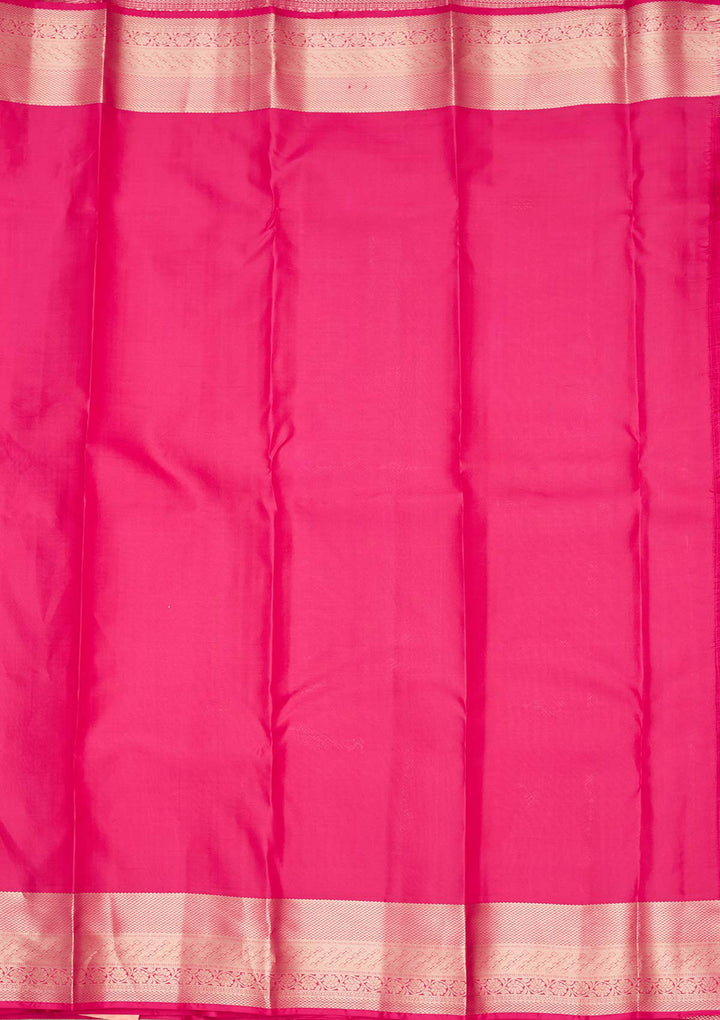 Rani Pink Zariwork Pure Silk Saree