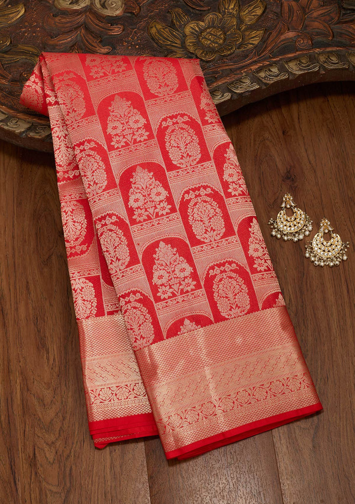 Red Zariwork Pure Silk Saree