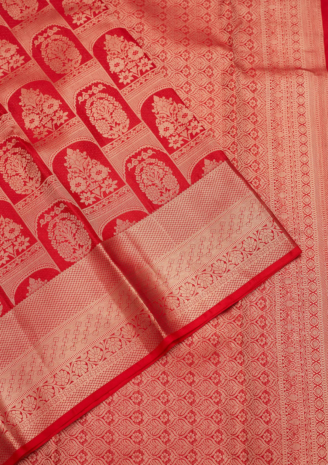 Red Zariwork Pure Silk Saree