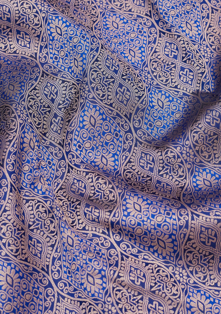 Royal Blue Zariwork Pure Silk Saree