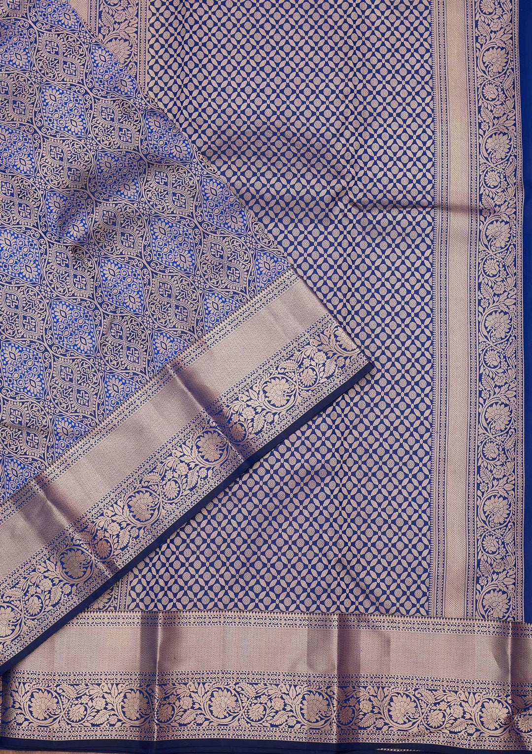 Royal Blue Zariwork Pure Silk Saree