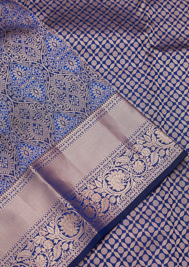 Royal Blue Zariwork Pure Silk Saree