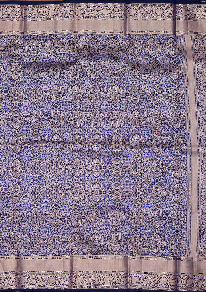 Royal Blue Zariwork Pure Silk Saree