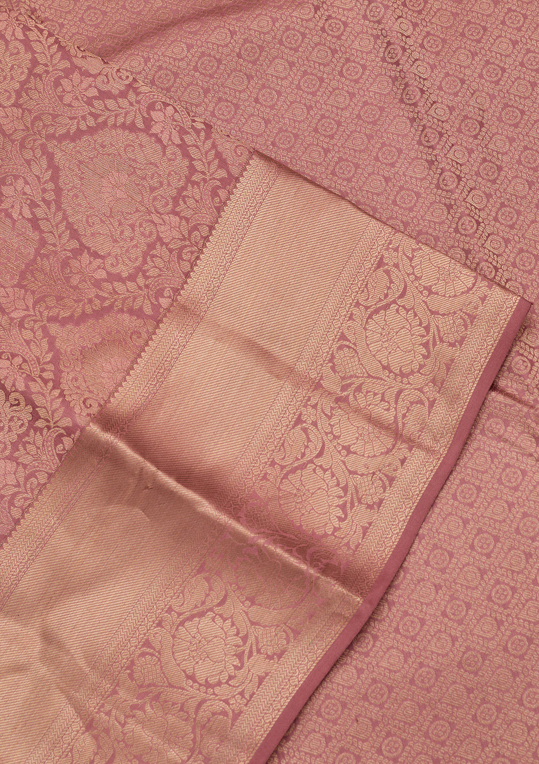 Onion Pink Zariwork Pure Silk Saree