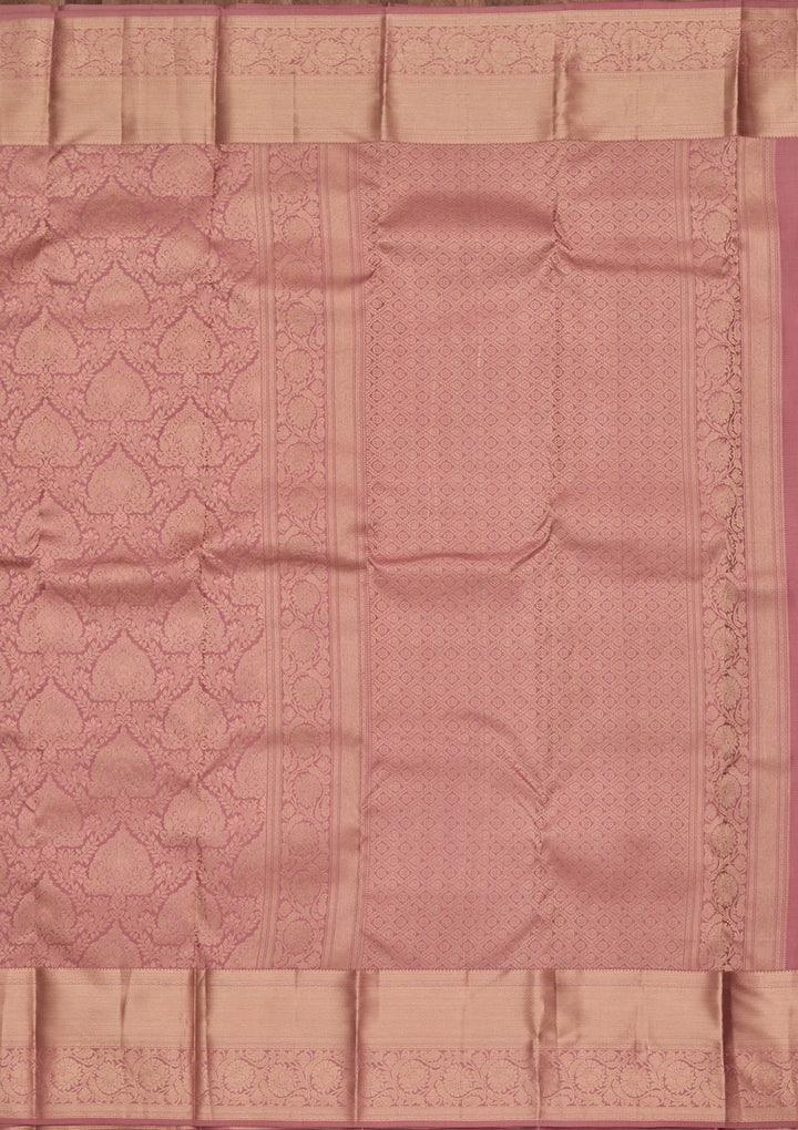 Onion Pink Zariwork Pure Silk Saree