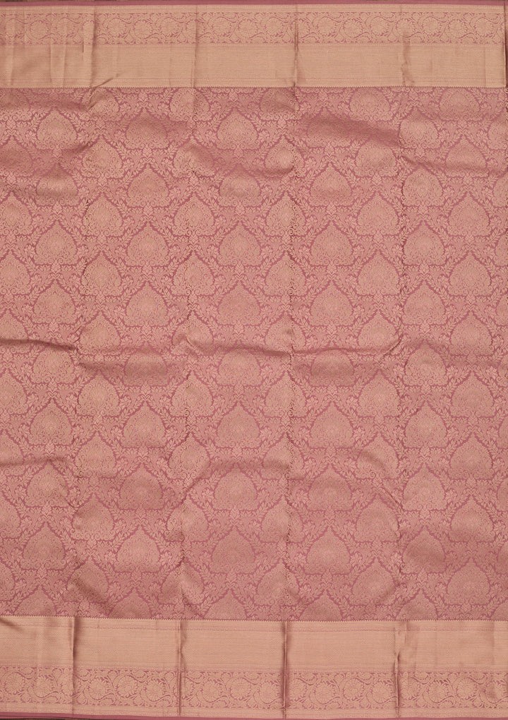 Onion Pink Zariwork Pure Silk Saree