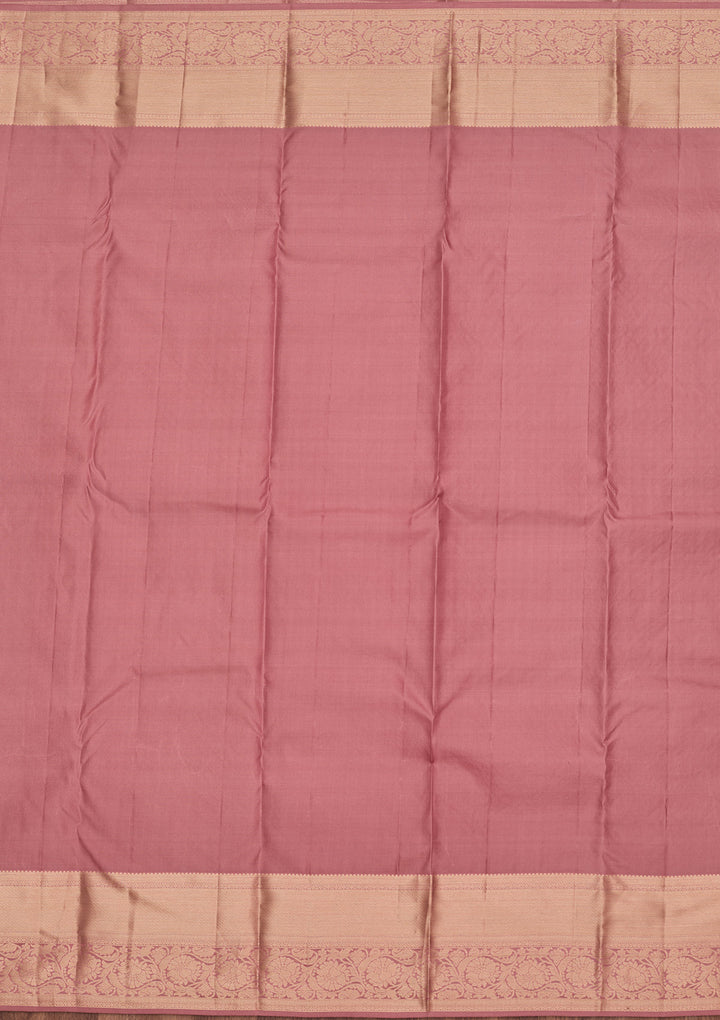 Onion Pink Zariwork Pure Silk Saree