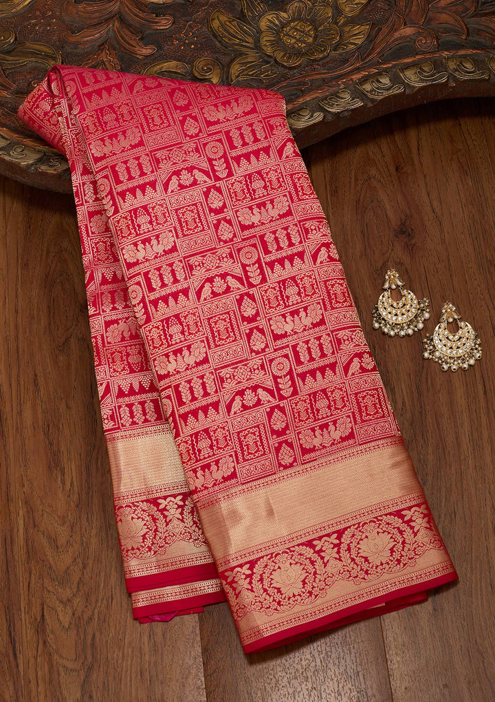 Maroon Zariwork Pure Silk Saree