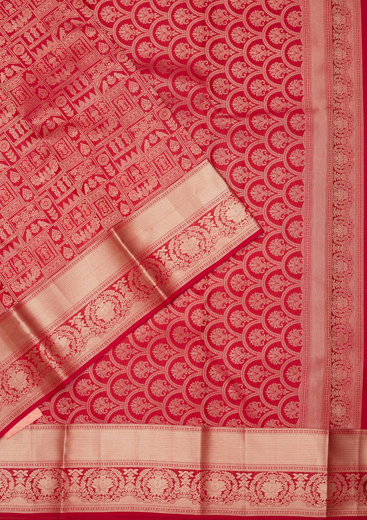 Maroon Zariwork Pure Silk Saree