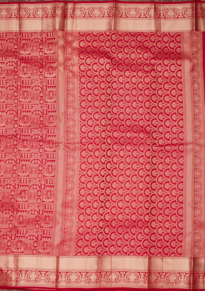 Maroon Zariwork Pure Silk Saree