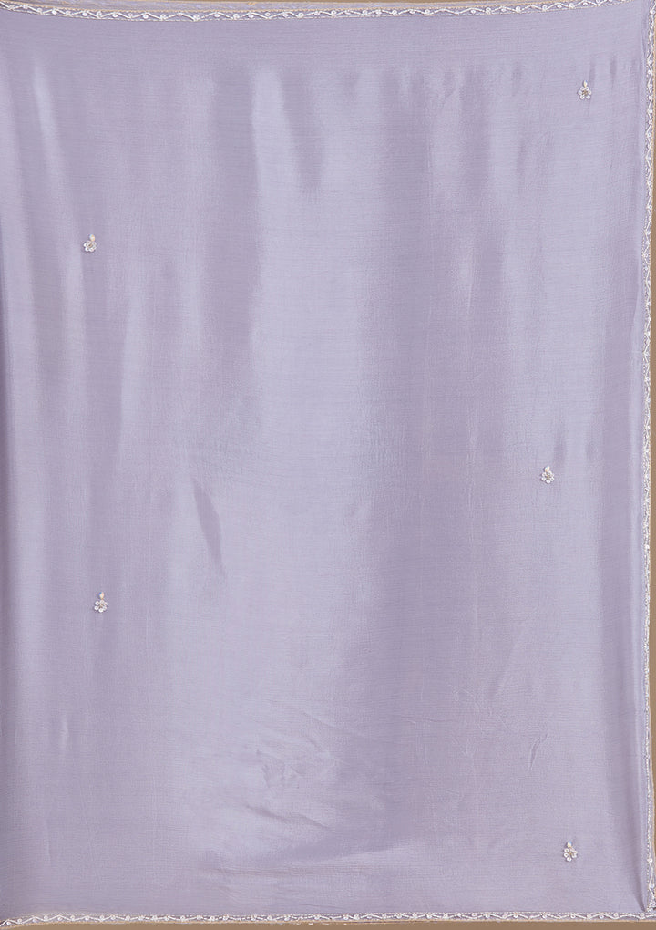 Light Lavender Mirrorwork Tissue Readymade Salwar Suit