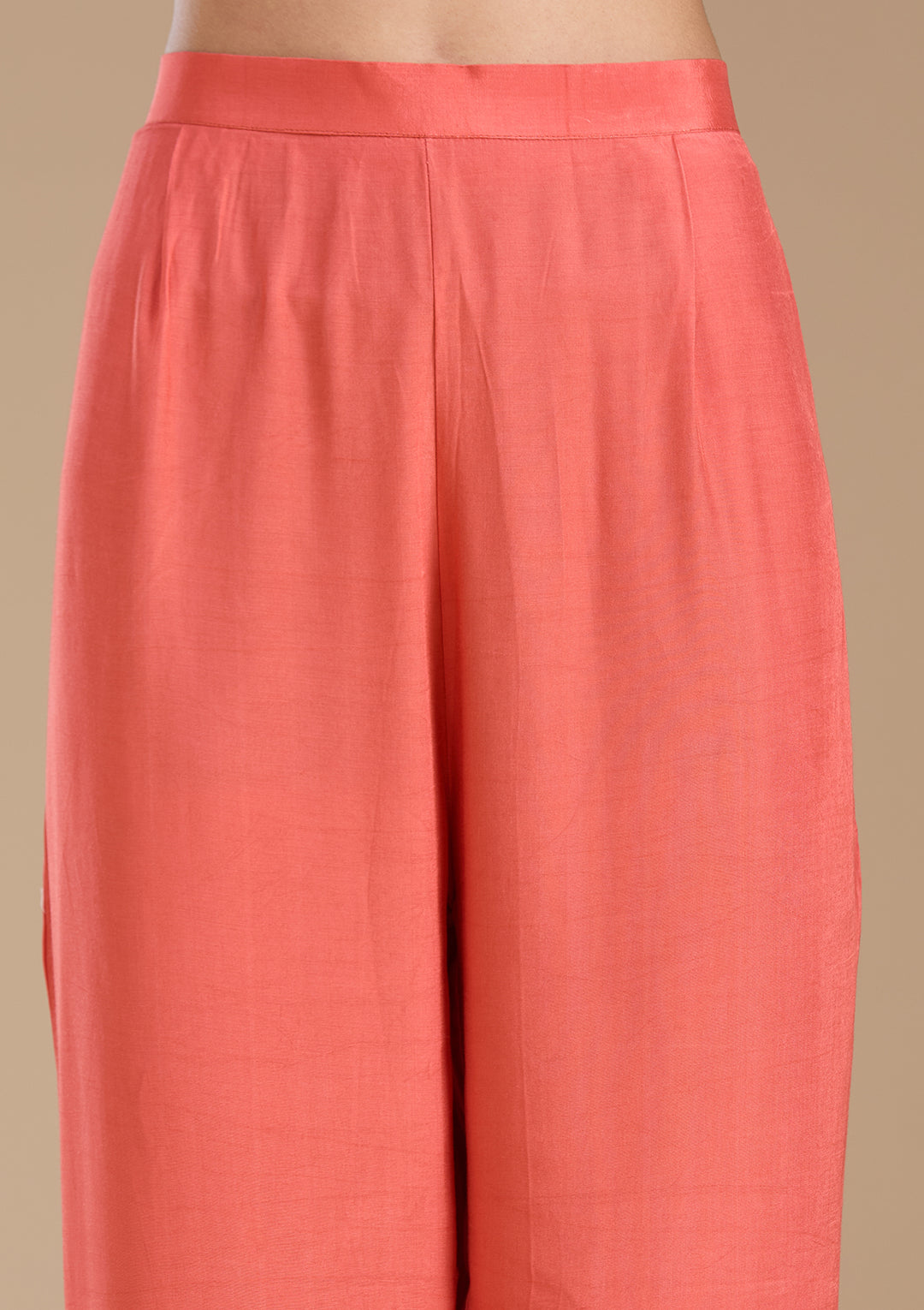 Peach  Crepe Readymade Salwar Suit