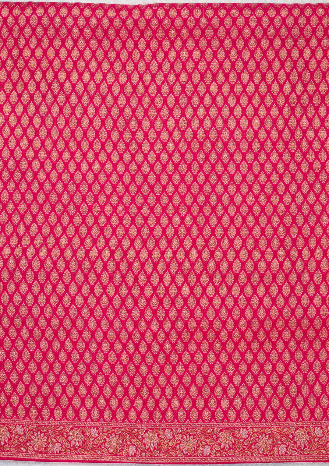 Rani Pink Zariwork Banarasi Unstitched Salwar Suit
