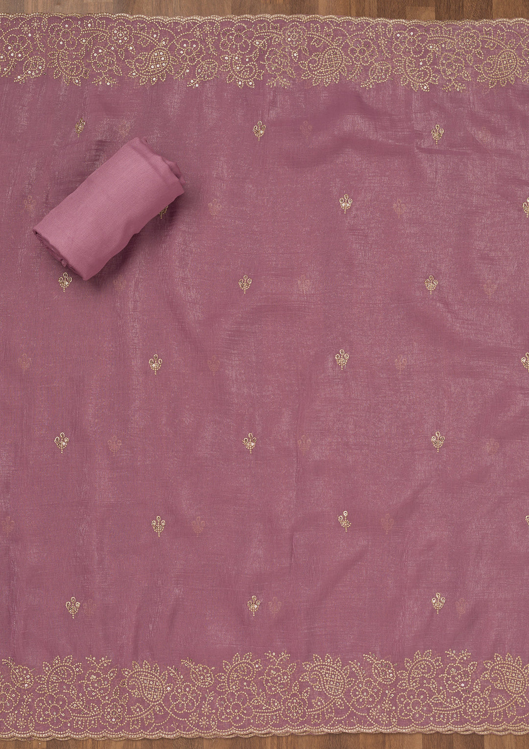 Lavender Zariwork Georgette Unstitched Salwar Suit