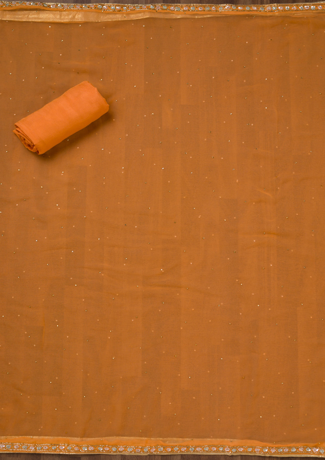 Peach Stonework Georgette Unstitched Salwar Suit