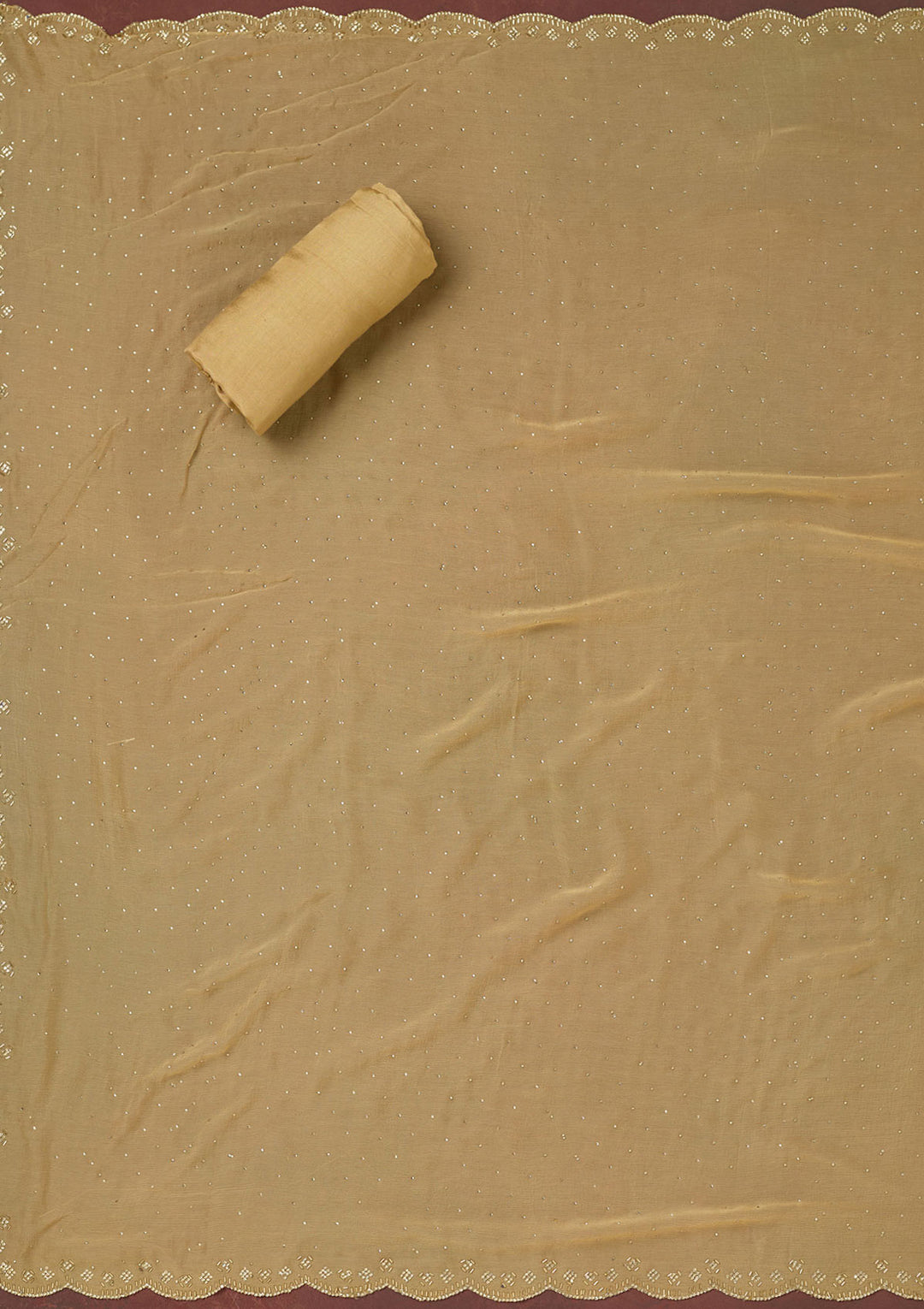 Gold Bling Crepe Unstitched Salwar Suit