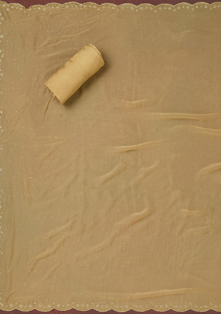 Gold Bling Crepe Unstitched Salwar Suit