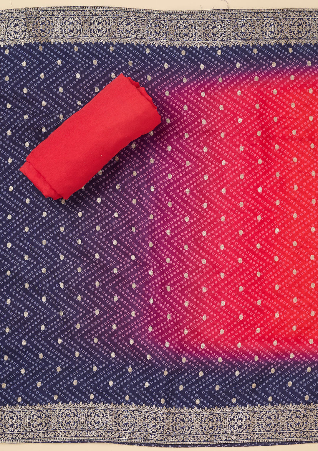 Rani Pink Zariwork Dola Silk Unstitched Salwar Suit