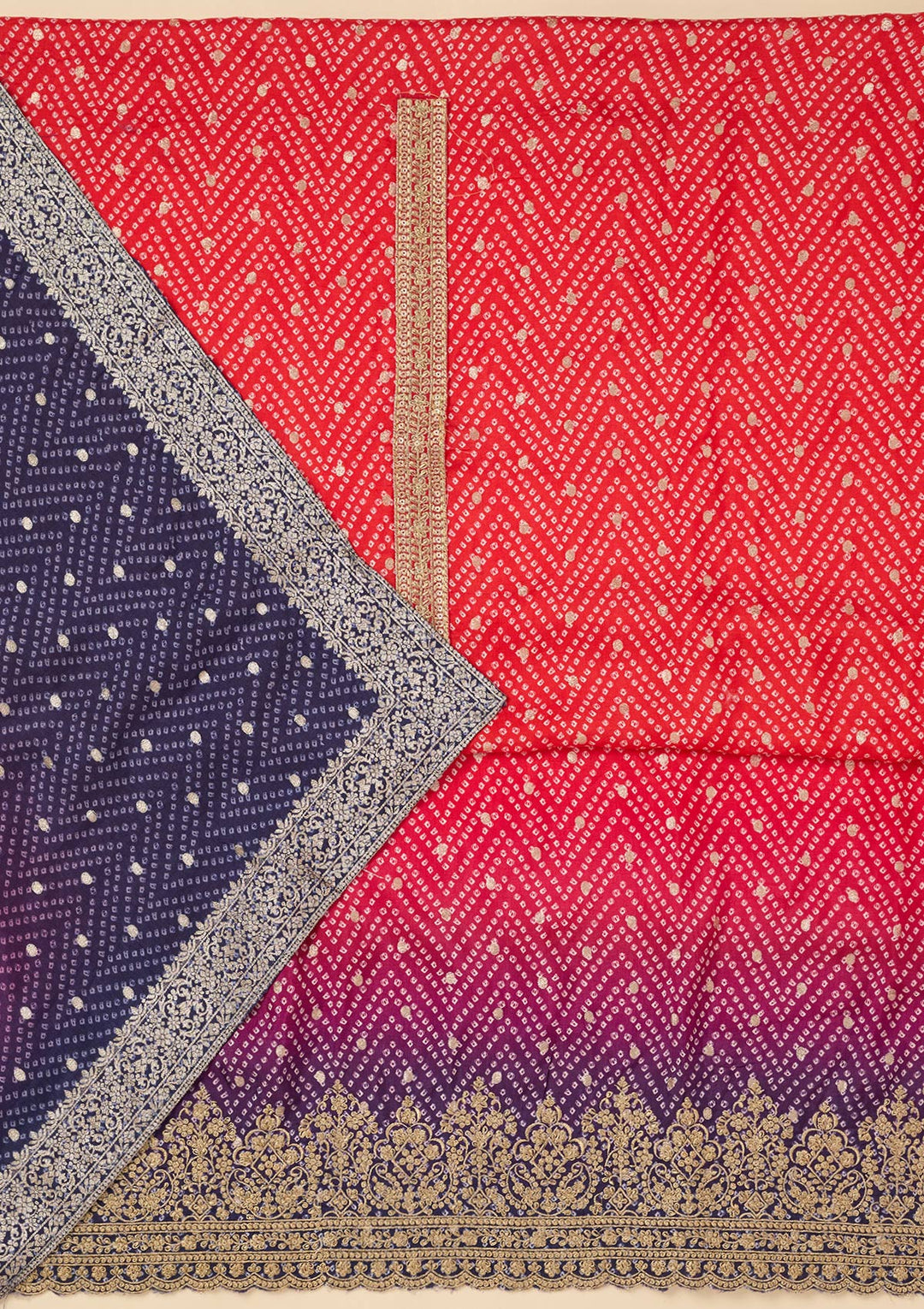 Rani Pink Zariwork Dola Silk Unstitched Salwar Suit