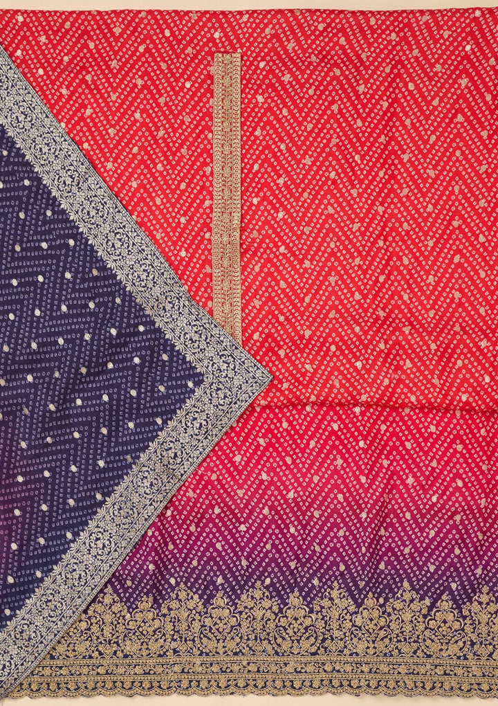 Rani Pink Zariwork Dola Silk Unstitched Salwar Suit