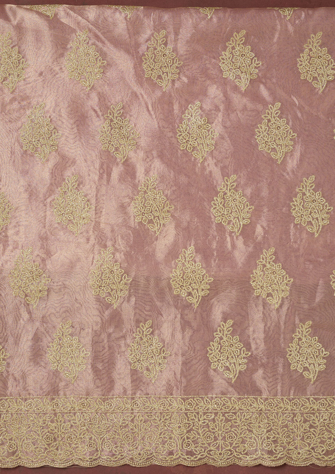 Lavender Metallic Embroidery Tissue Unstitched Salwar Suit
