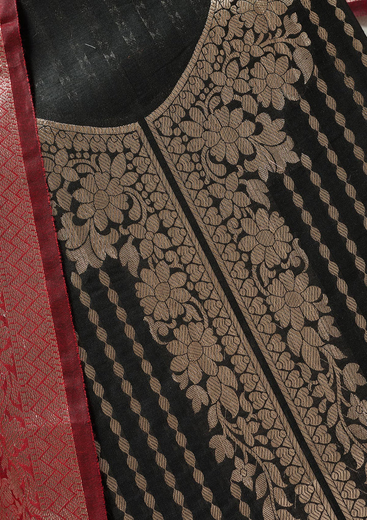 Black Zariwork (Gold) Banarasi Unstitched Salwar Suit
